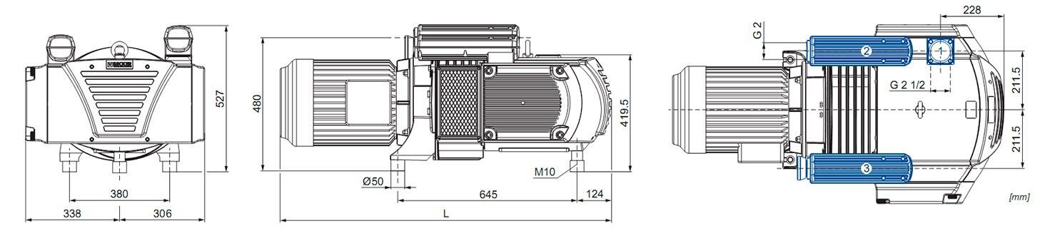 Габаритные размеры (чертеж) Becker DTLF 2.360