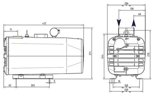 Габаритные размеры (чертеж) DVP CB.16