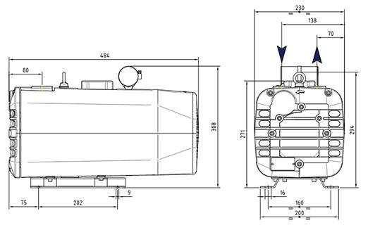 Габаритные размеры (чертеж) DVP CB.40